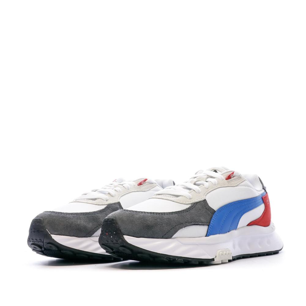 Basket Blanche/Rouge Garçon Puma Wild Rider vue 6