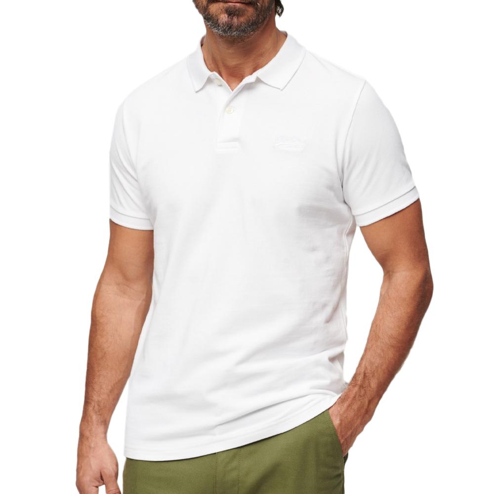 Polo Blanc Homme Superdry Classic Piques01C pas cher