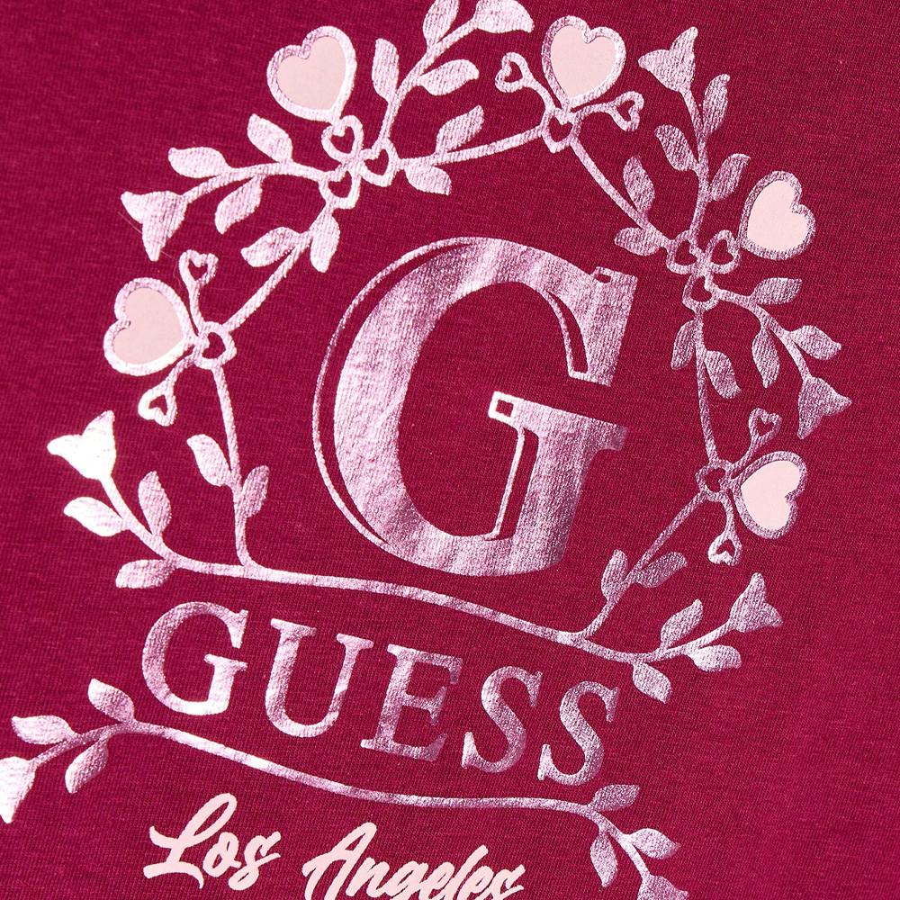 T-shirt Fushia Fille Guess 1314 vue 3