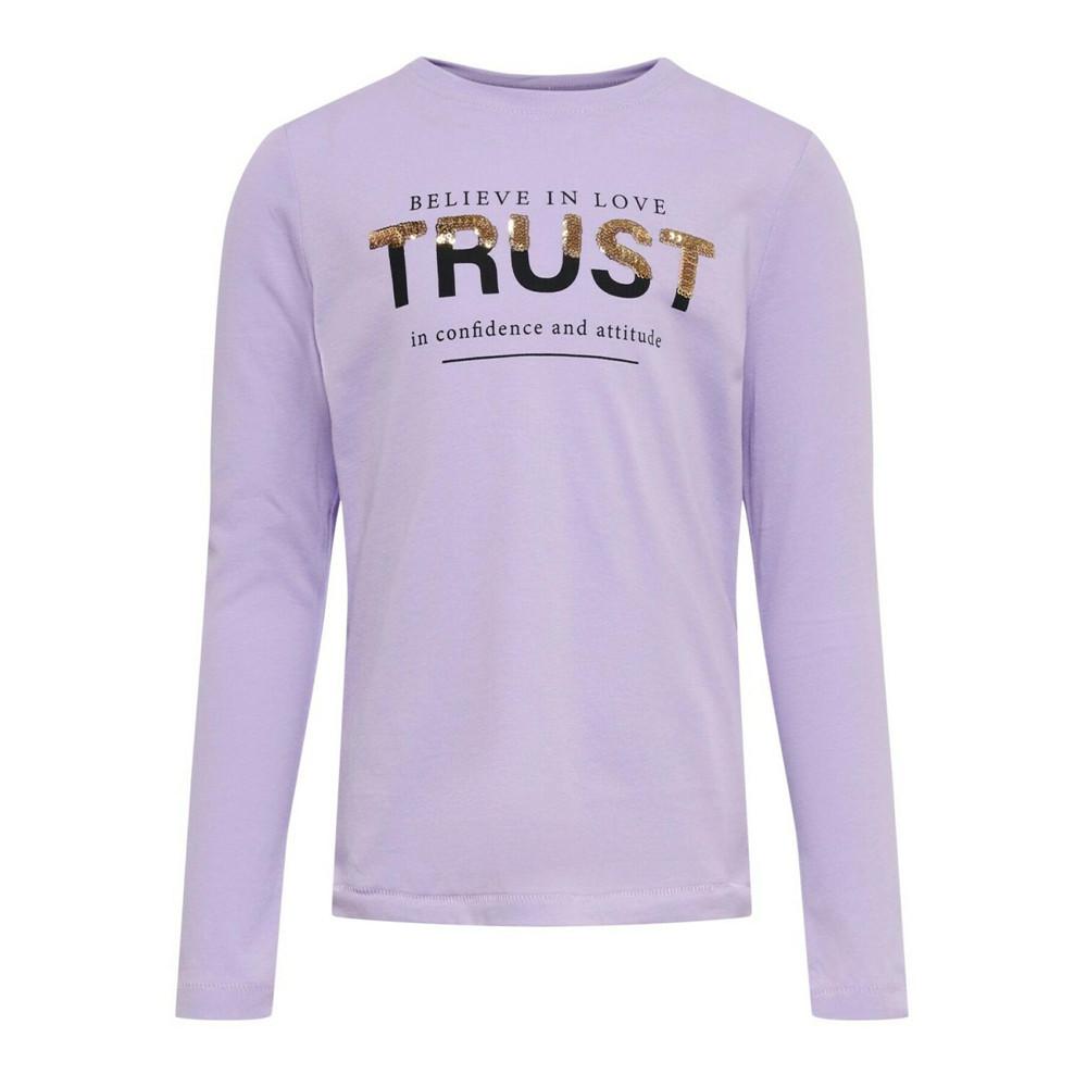 T-shirt Mauve Fille Only Bright ML pas cher