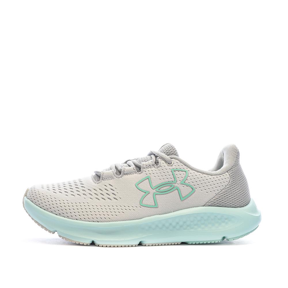 Chaussures de Running Grises/Bleu Femme Under Armour Charged Pursuit pas cher