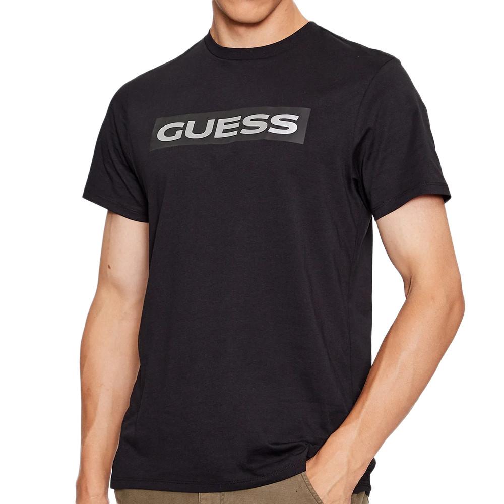 T-shirt Noir Homme Guess Metallic pas cher