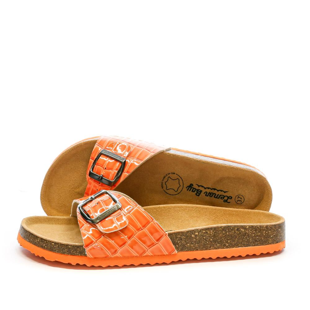 Sandales Oranges Femme Lemon Bay Croco pas cher