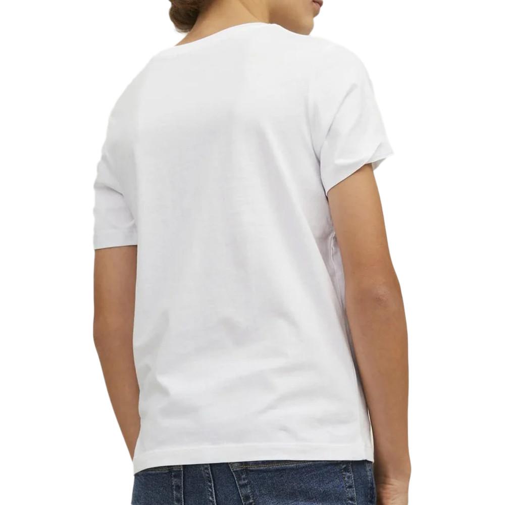 T-shirt Blanc/Bleu Garçon Jack & Jones Corp vue 2