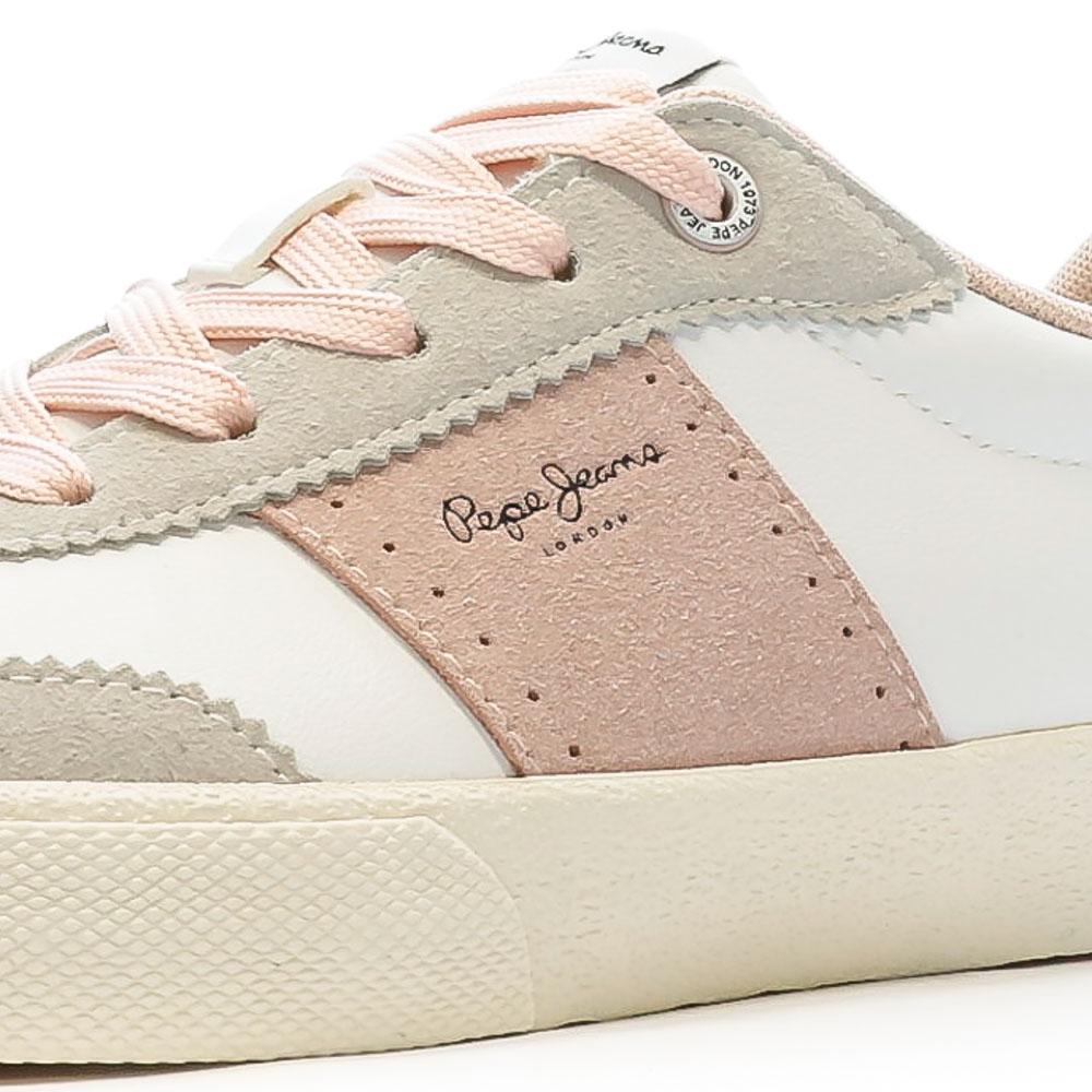 Baskets Blanc/Rose Femme Pepe Jeans London Kenton vue 7