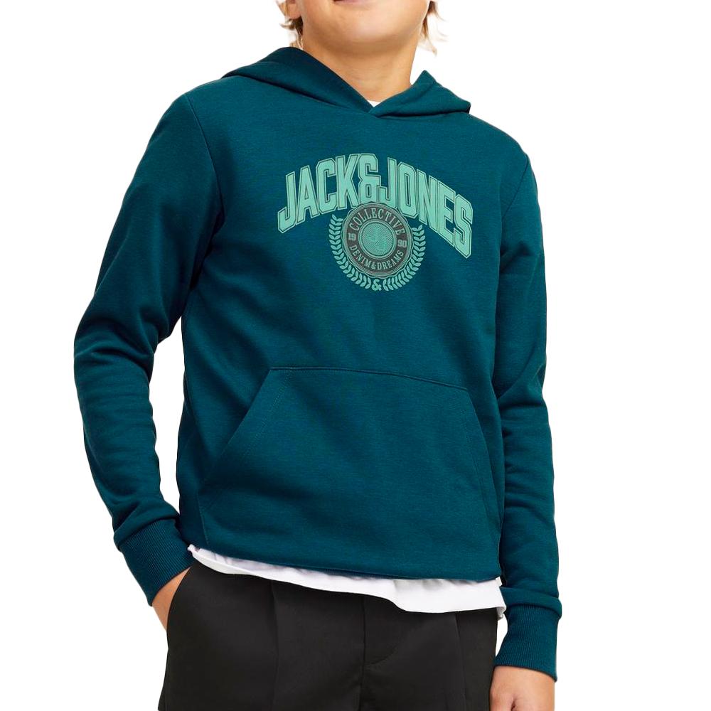 Sweat à Capuche Bleu Garçon Jack & Jones Varsity Branding pas cher