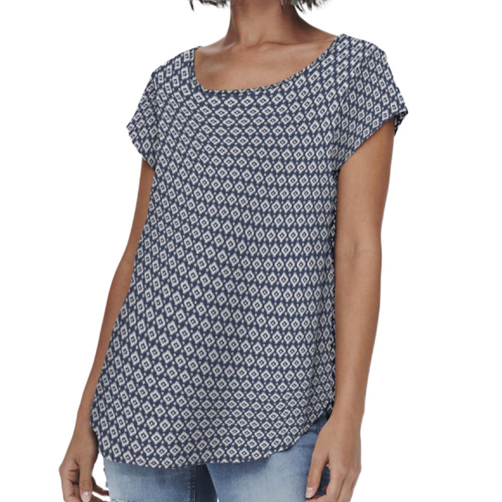 Top Bleu imprimé Femme Only Nova pas cher