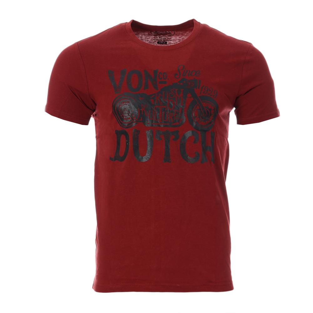 T-shirt Bordeaux Homme Von Dutch TRLOG3 pas cher