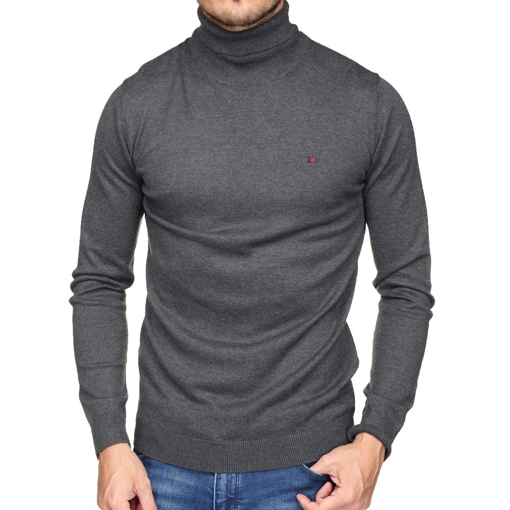 Pull Col Roulé Gris Homme Teddy Smith Loki pas cher