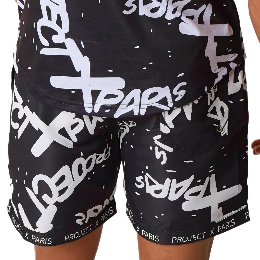 Short De Bain Noir Homme Project X Paris  Short All Overt vue 2