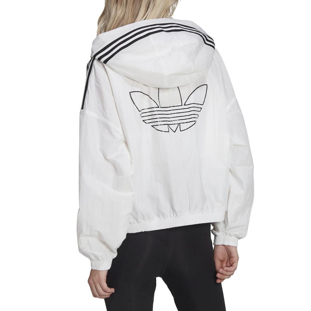 Coupe vent Blanc Noir Femme Adidas Windbreaker Espace des marques