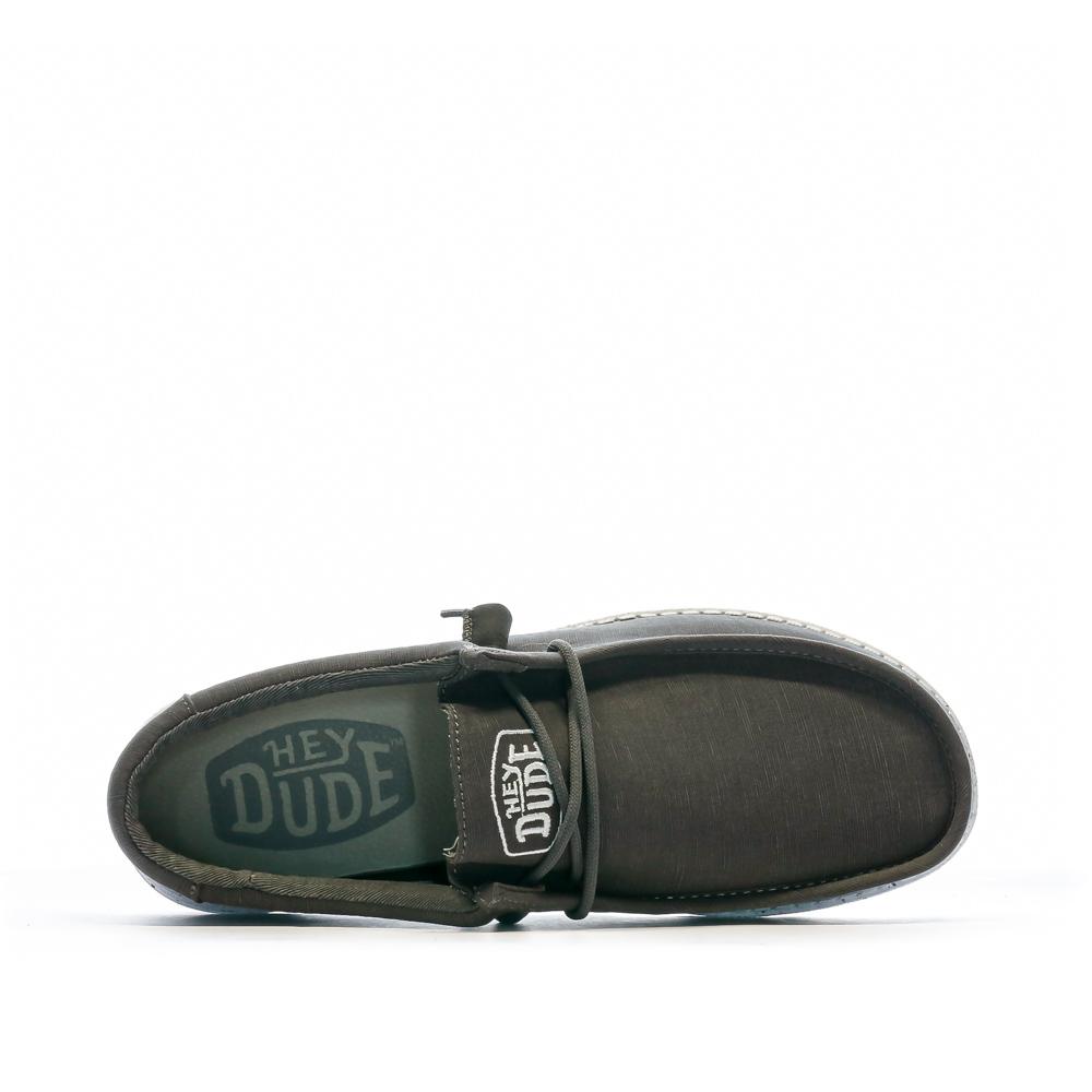 Chaussures Gris Homme Hey Dude Wally Slub Canvas vue 4