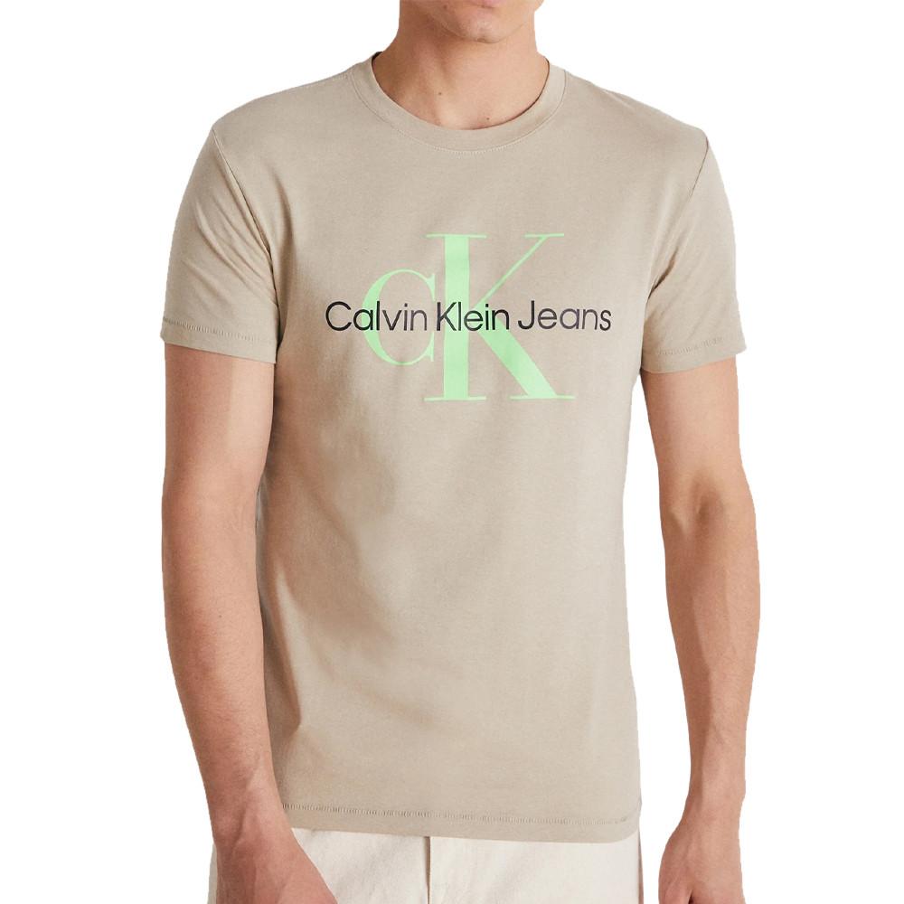 T-shirt Beige Homme Calvin Klein Two Tone pas cher