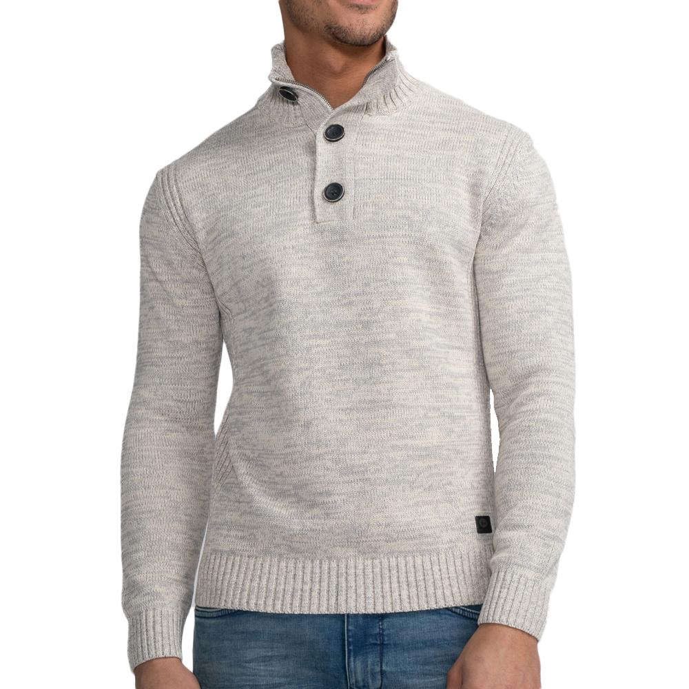 Pull Écru Homme Petrol Industries Knitwear Collar pas cher