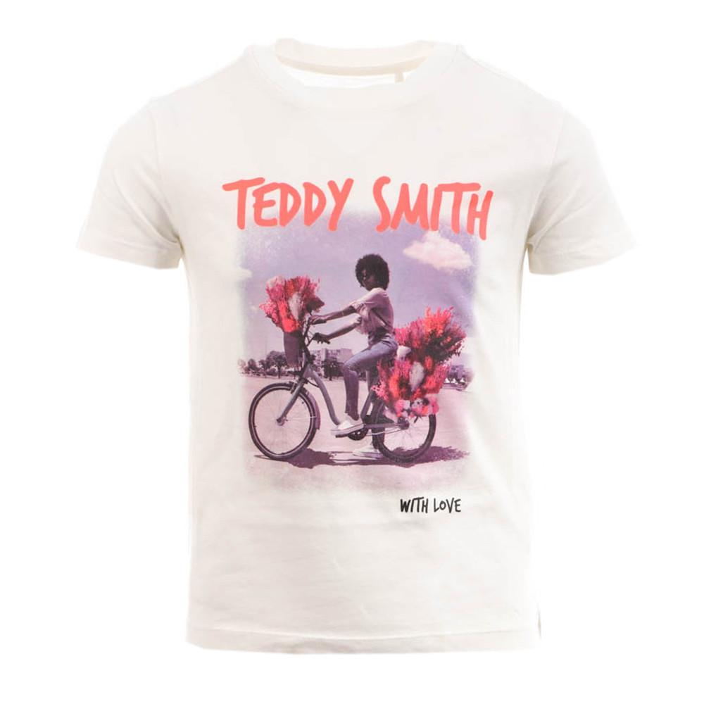 T-shirt Blanc Fille Teddy Smith flow pas cher