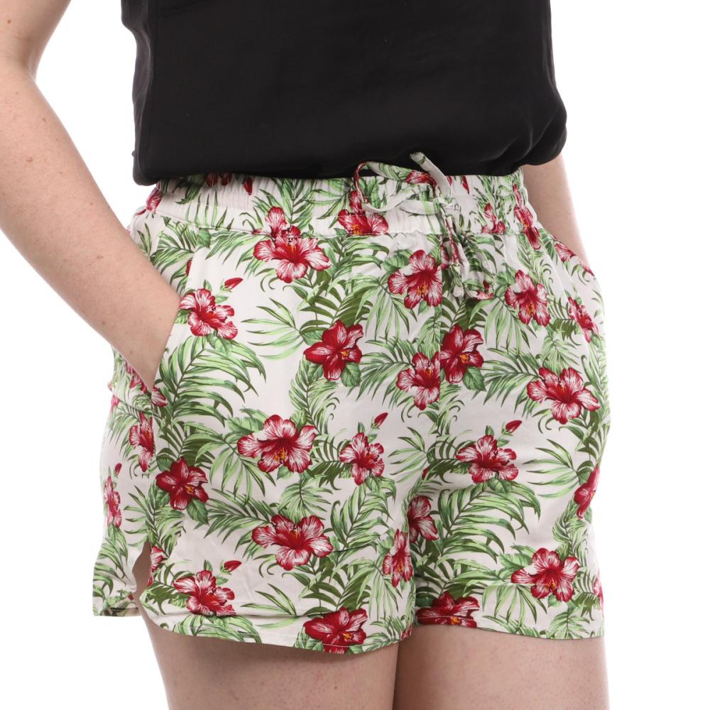 Short Blanc Fleurs Femme Vero Moda Easy pas cher