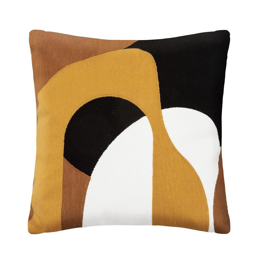 Coussin Noir/Blanc/Orange Atmosphera Hary pas cher