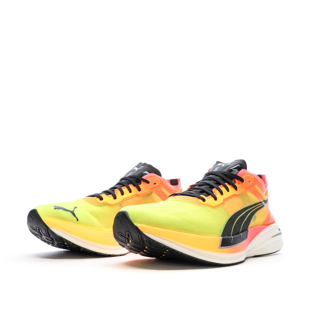 Chaussures de Running Jaune/Rose Homme Puma Deviate Nitro Elite Fireglow vue 6