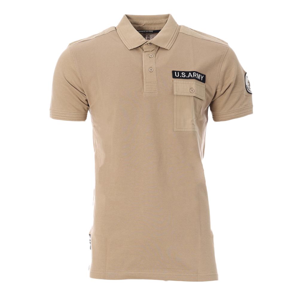 Polo Beige Homme American People Paf pas cher