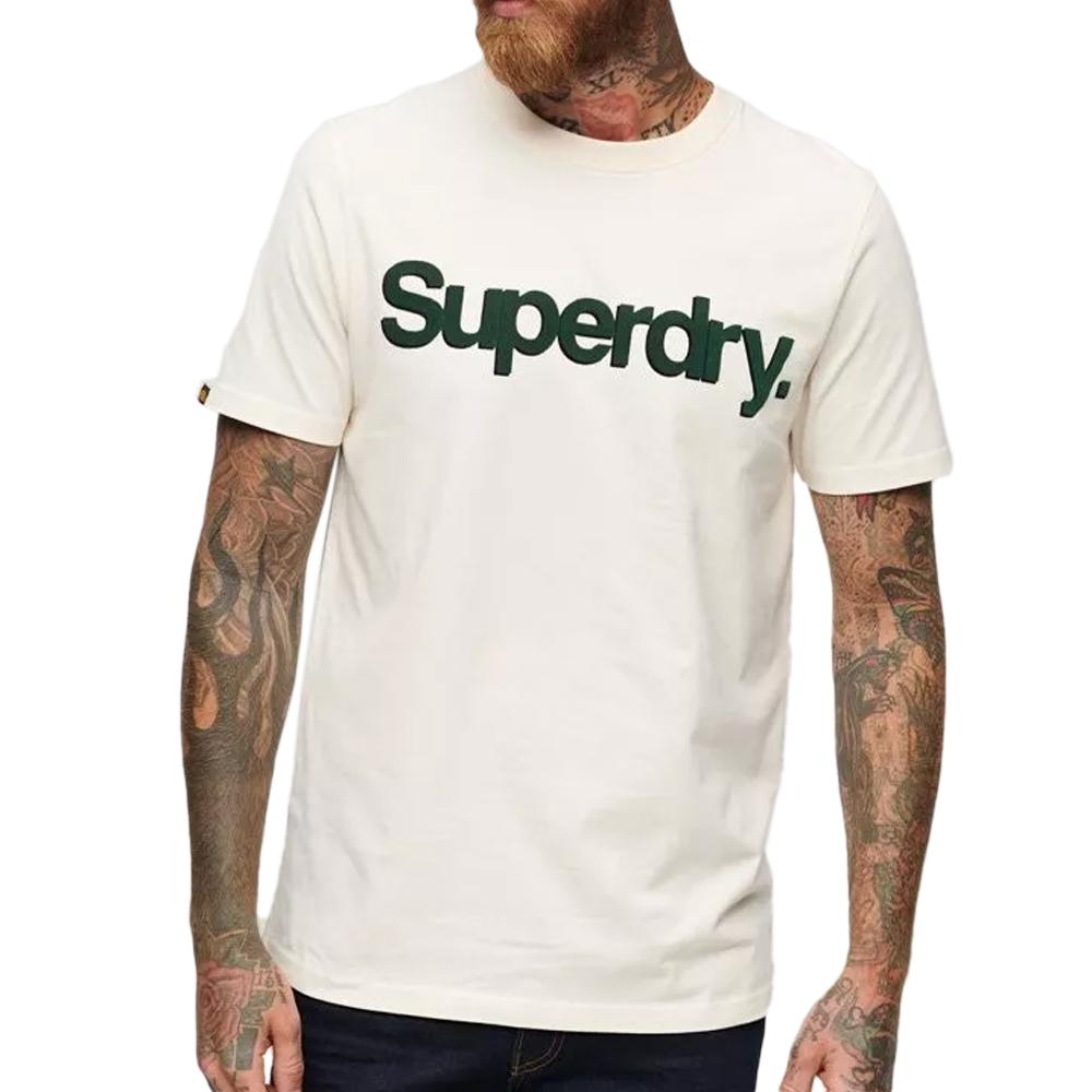 T-shirt Blanc Homme Superdry Core pas cher