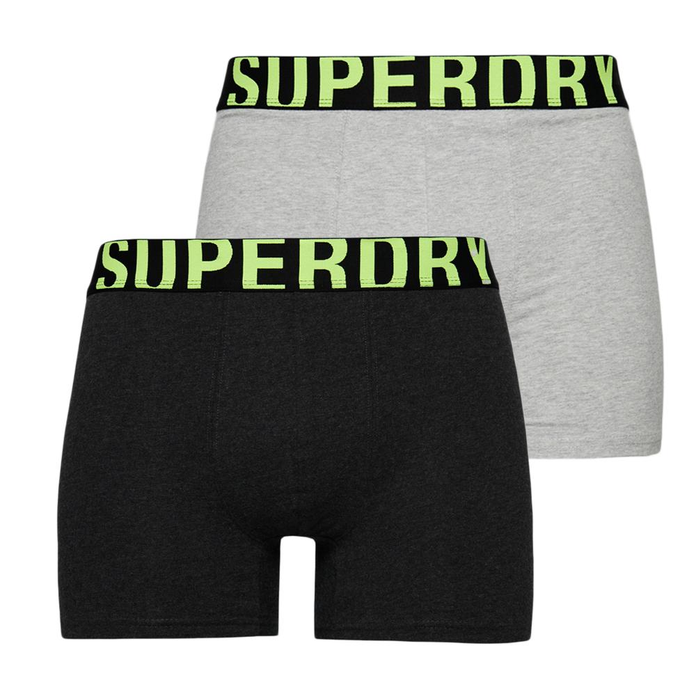 x2 Boxers Gris Homme Superdry M3110340A pas cher