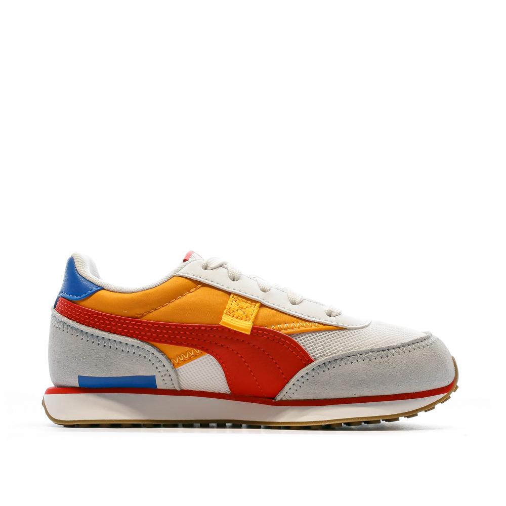 Baskets Blanches/Orange Garçon Puma Future Rider Splash vue 2