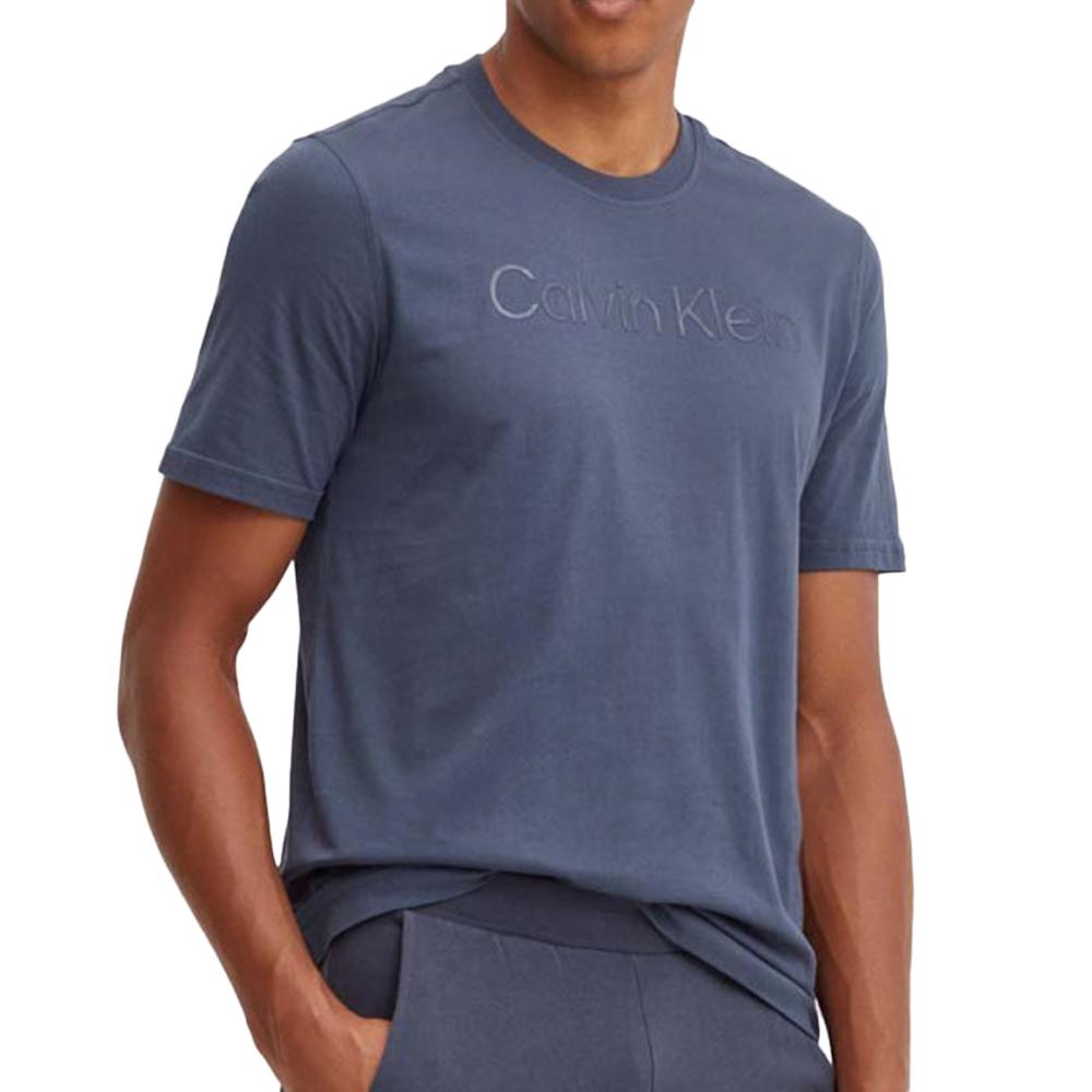 T-shirt Bleu Homme Calvin Klein Jeans 00GMF4K110 pas cher