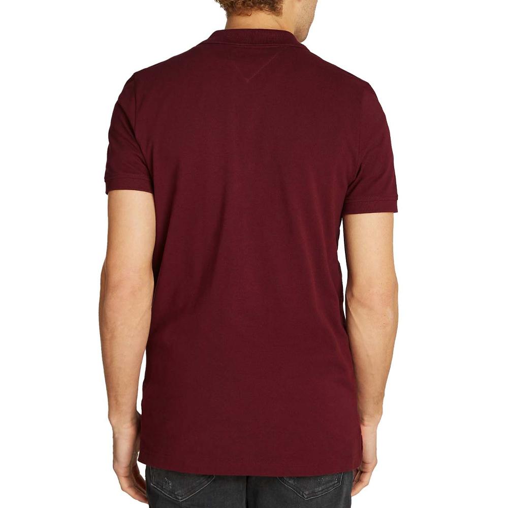 Polo Bordeaux Homme Tommy Hilfiger Slim Placket vue 2