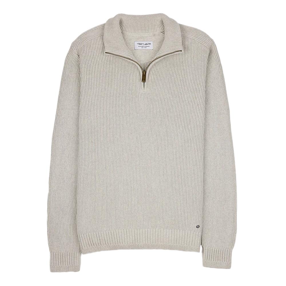 Pull 1/2 Zip Beige Homme Teddy Smith Pharcour pas cher