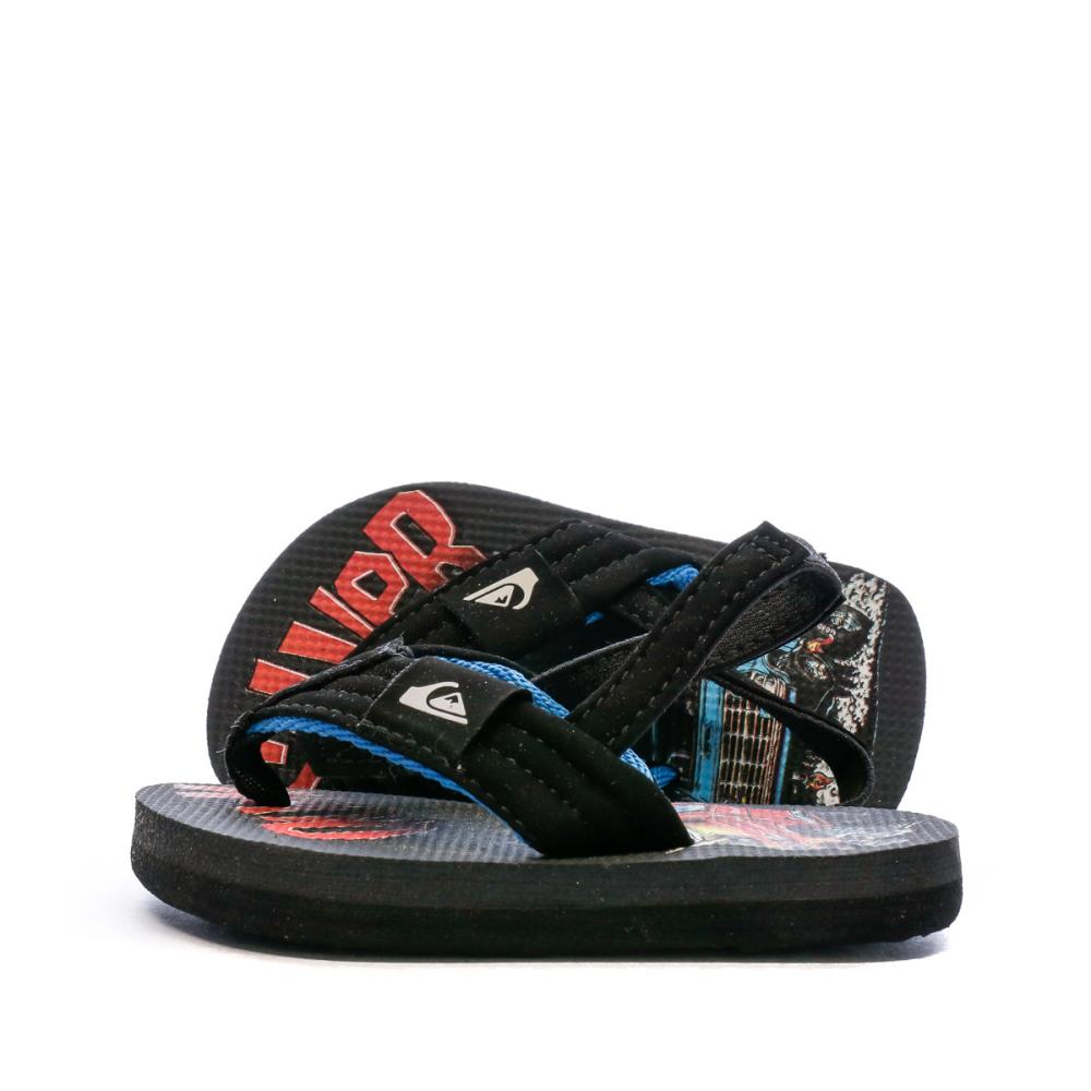 Tongs Noires/Rouge bébé/garçon Quiksilver Molokai Layback pas cher