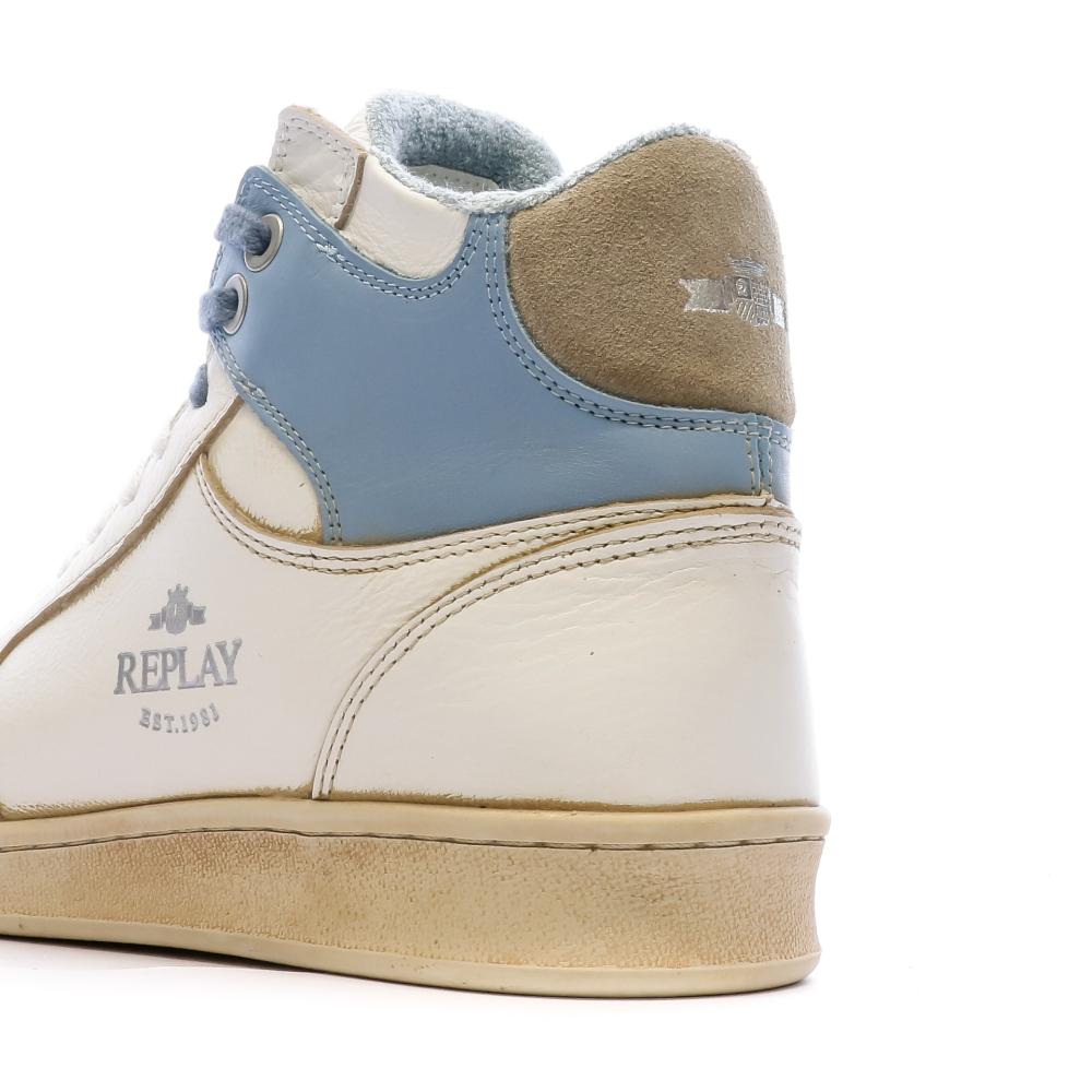 Baskets Montantes Blanc/Bleu Homme Replay Century Aged vue 7