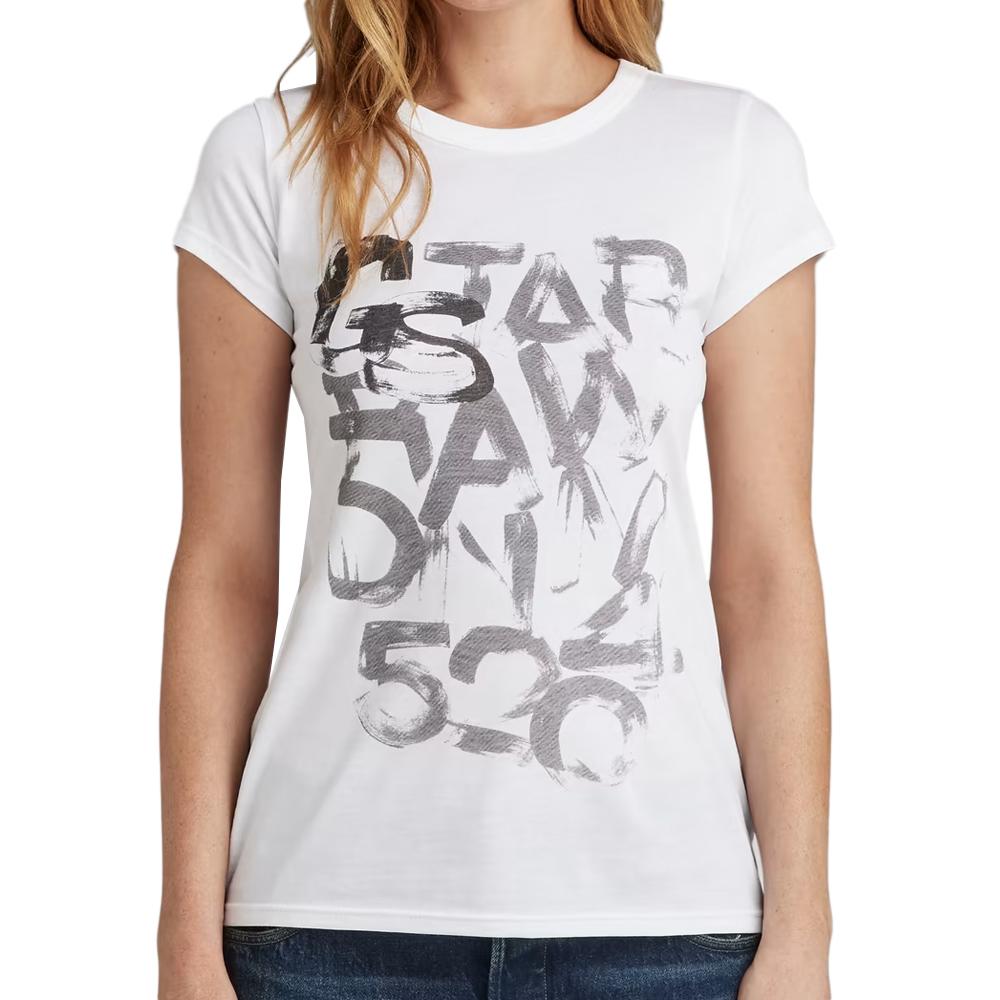 T-shirt Blanc Femme G-Star Raw D24714 pas cher