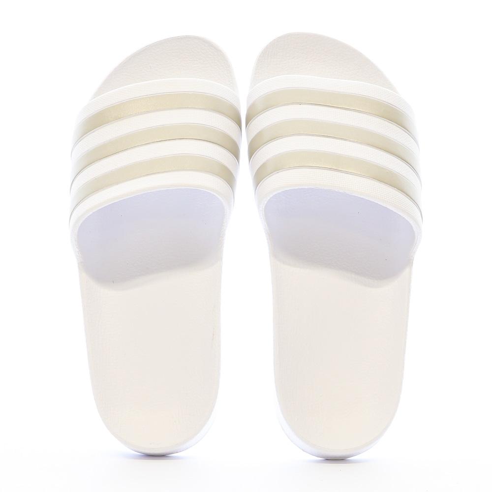 Claquettes Blanches/Argentés Homme Adidas Adilette Aqua vue 3