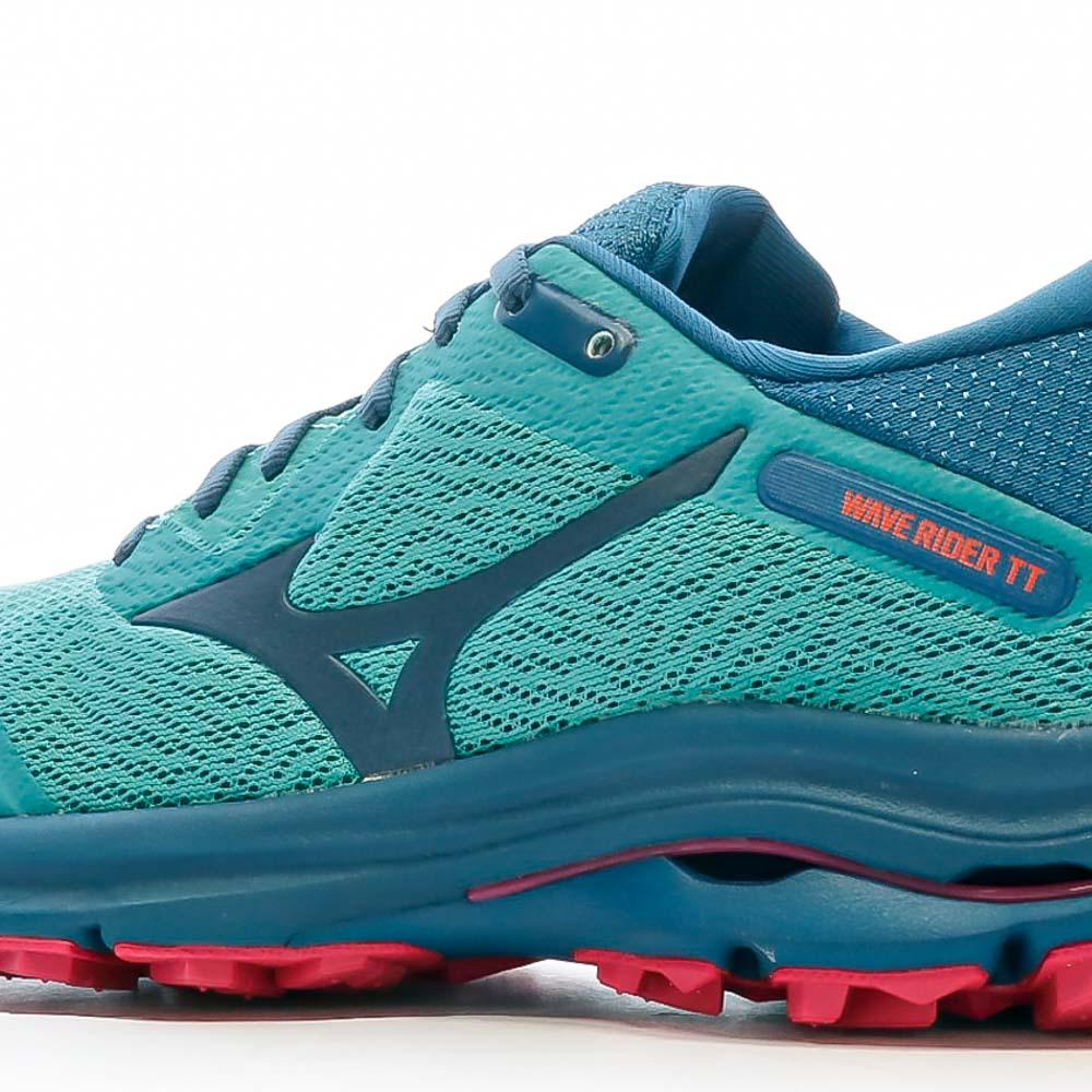 Chaussures de Trail Bleu/Rose Femme Mizuno Wave Rider vue 7