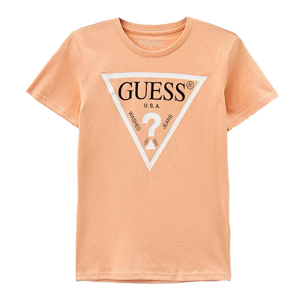 T-shirt Orange Garçon Guess pas cher