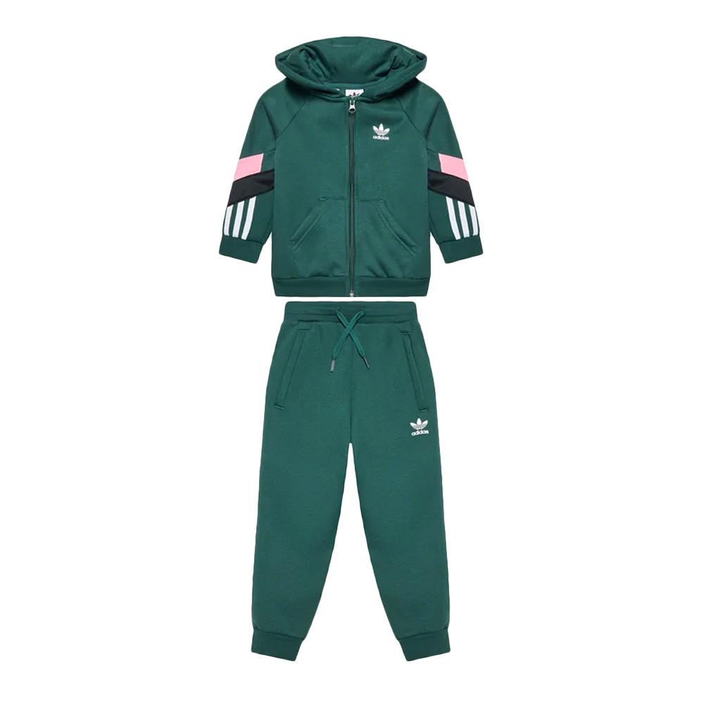 Ensemble de Survêtement Vert Garçon Adidas Hoodie Set pas cher