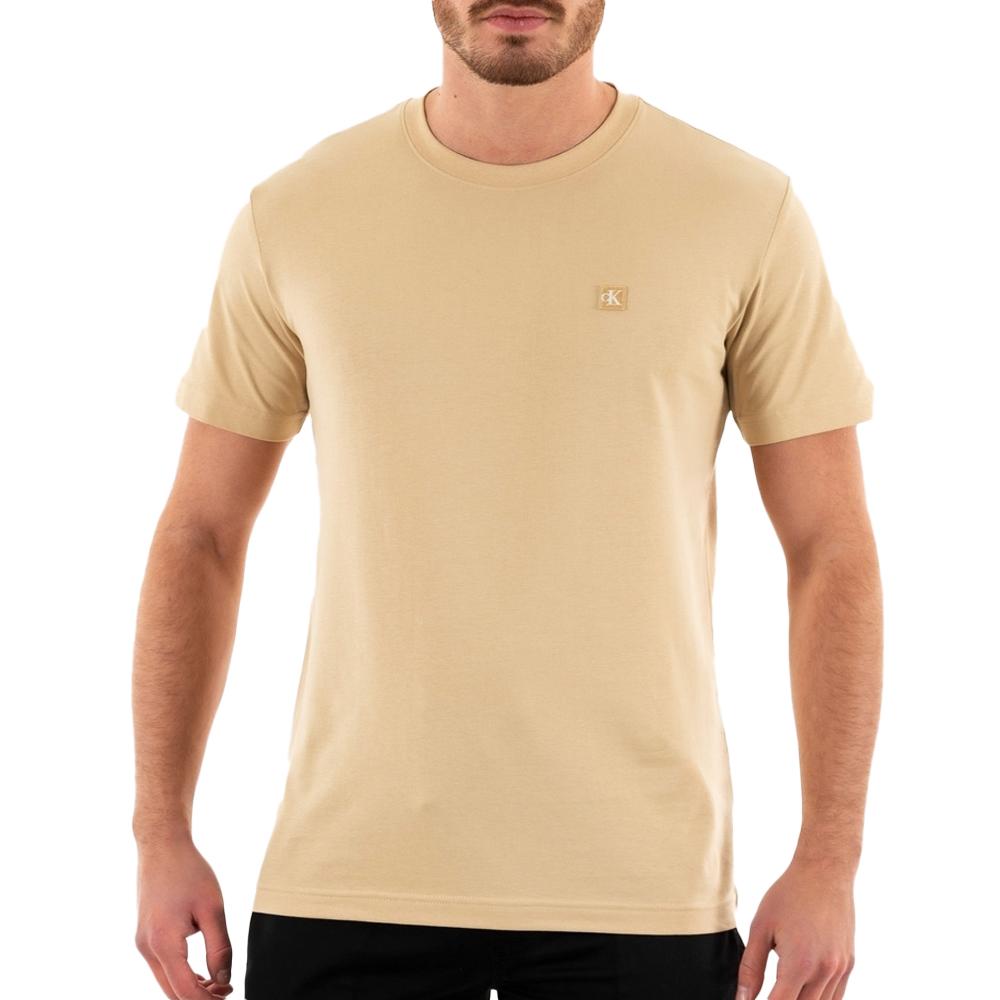 T-shirt Beige Homme Calvin Klein Jeans  Embro Badge pas cher