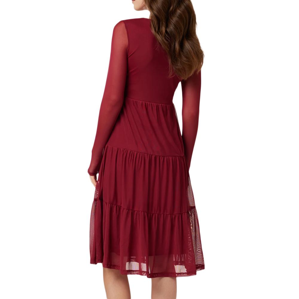 Robe Rouge Femme Vila Volettis Mesi vue 2