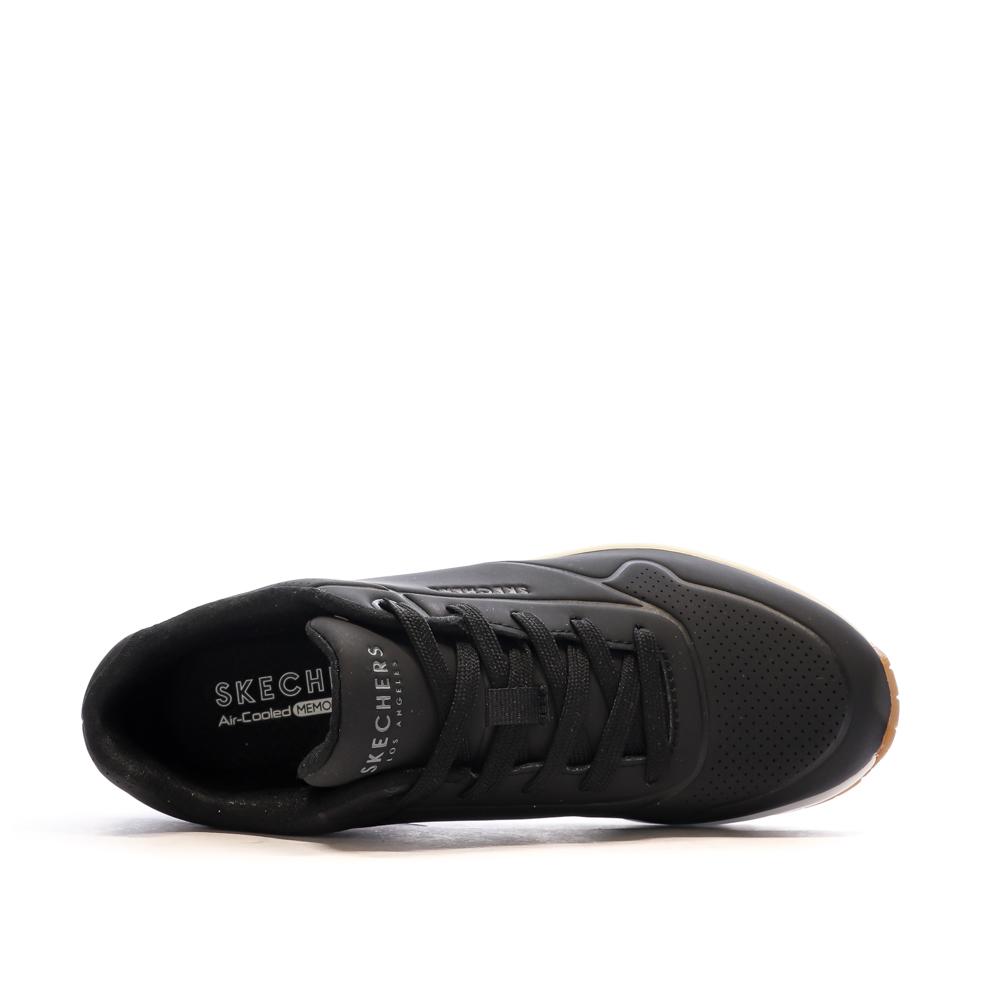 Baskets Noires Femme Skechers Uno vue 4