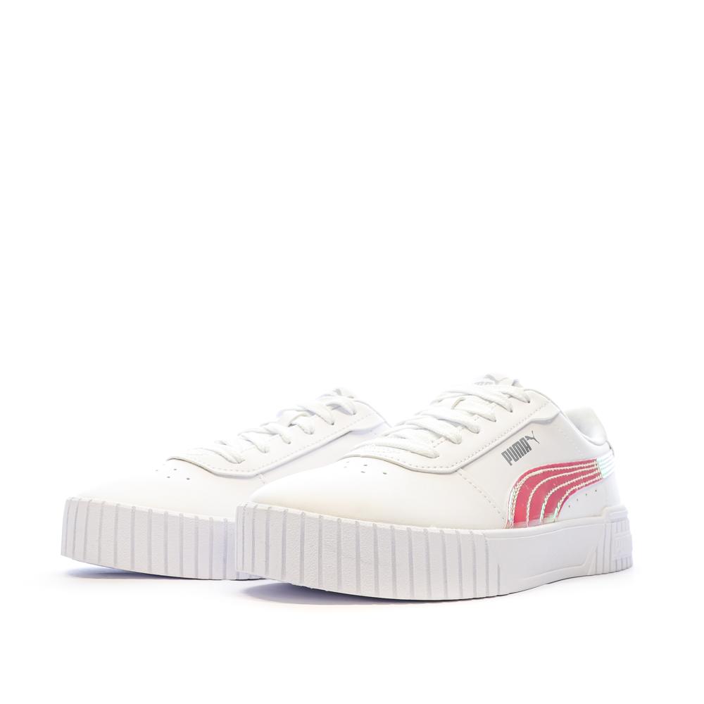 Baskets Blanches/Rose Brillant Fille Puma Carina 2.0 vue 6