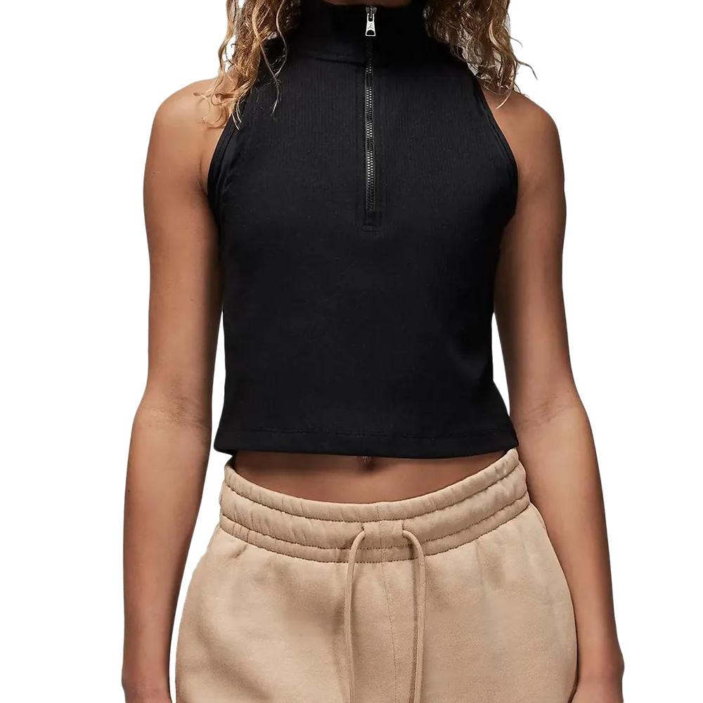 Débardeur Crop Noir Femme Nike Mock pas cher