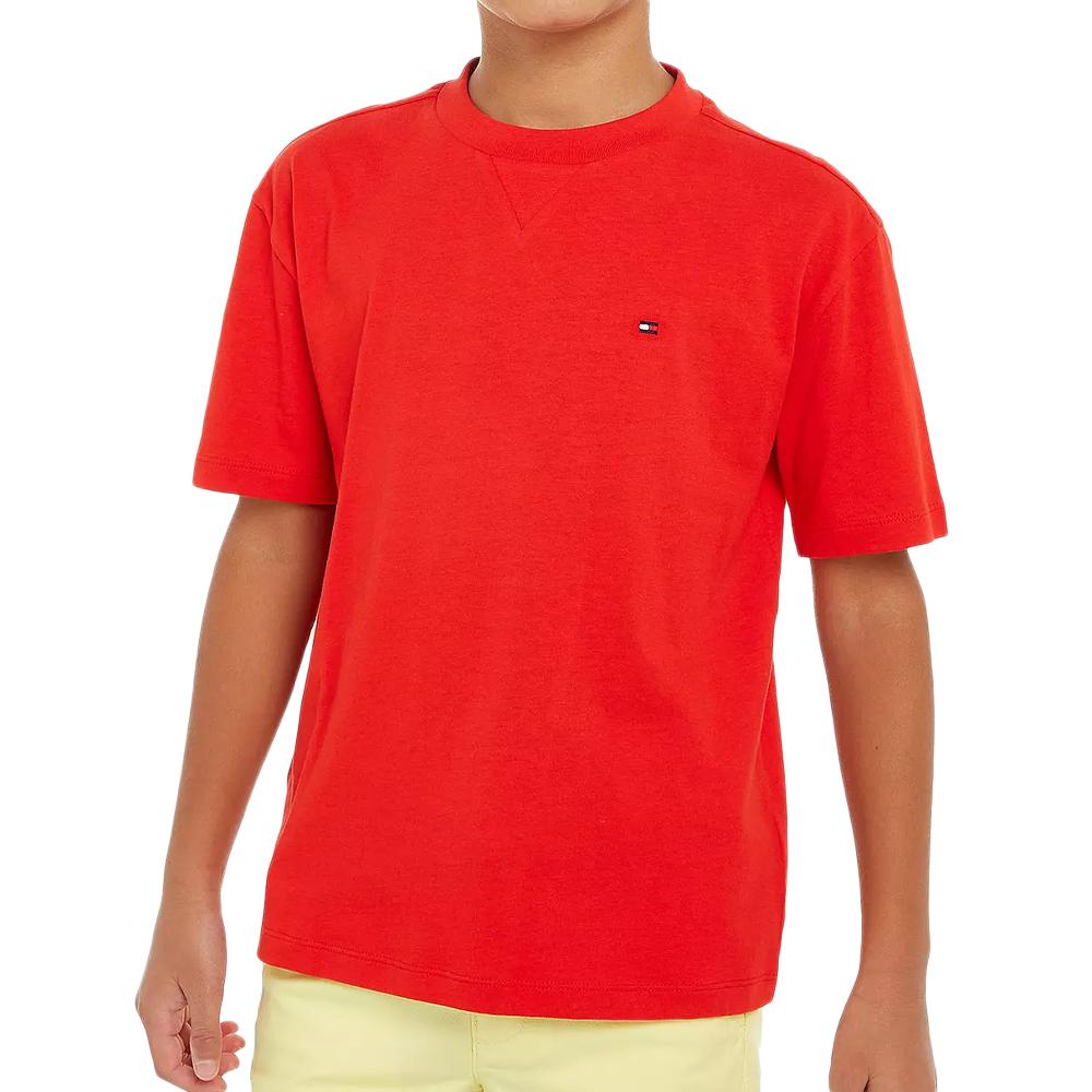 T-shirt Rouge Garçon Juniors Tommy Hilfiger Essential pas cher