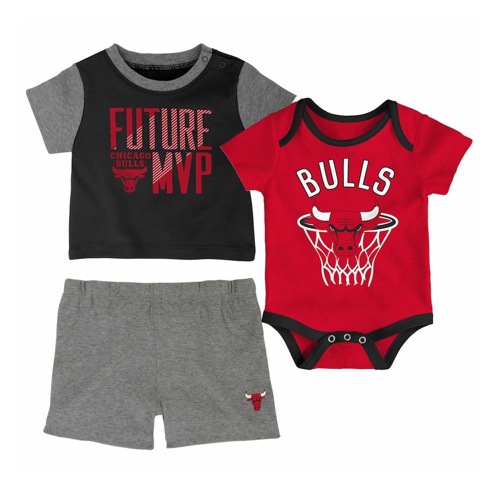 Ensemble 3 pièces Noir/Rouge Garçon Bébé NBA Chicago Bulls pas cher