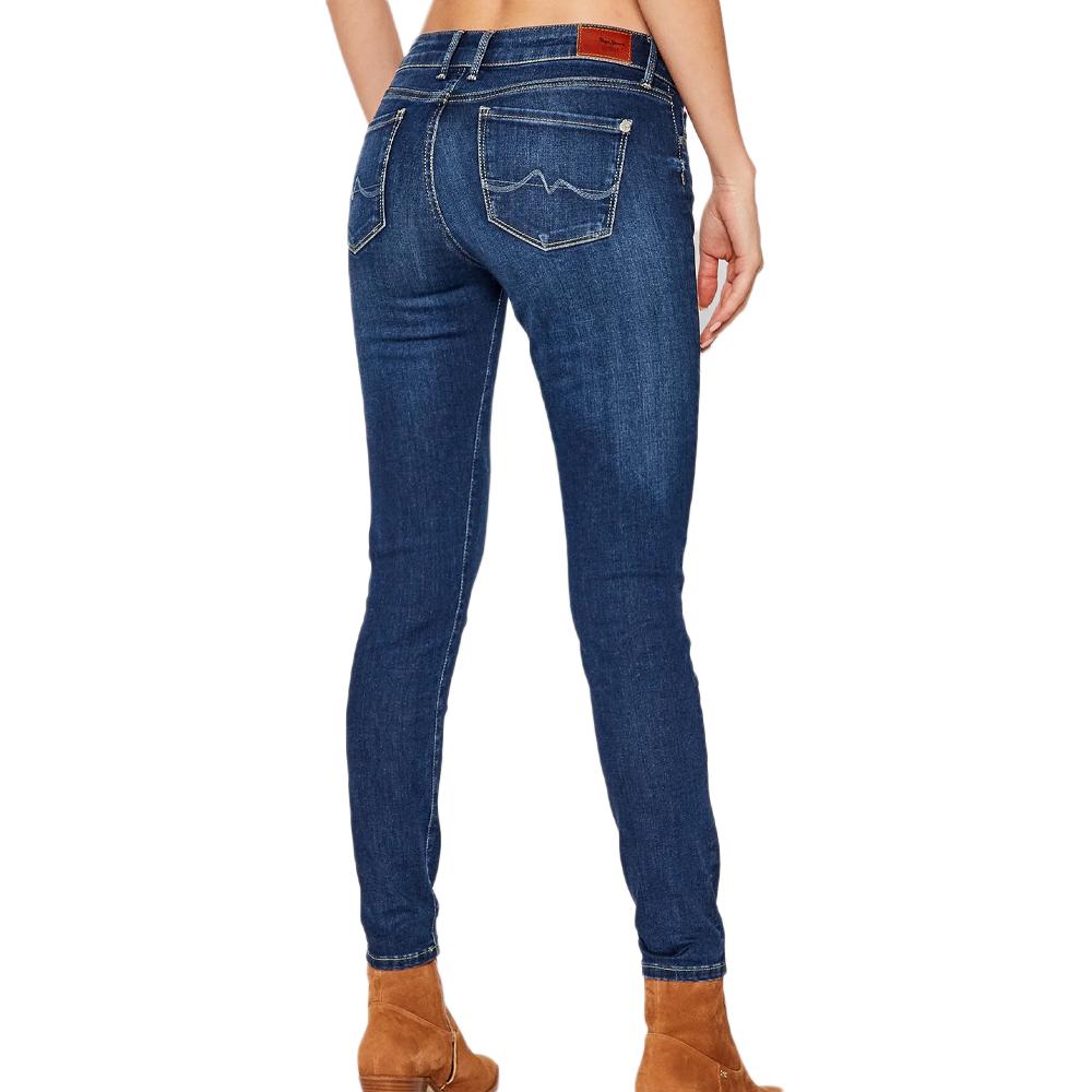 Jean Straight Bleu Foncé Femme Pepe jeans Soho vue 2