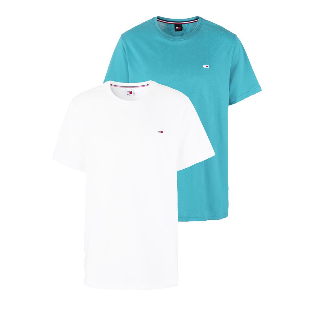 X2 T-shirt Blanc/Bleu Homme Tommy Hilfiger DM0DM15381 pas cher