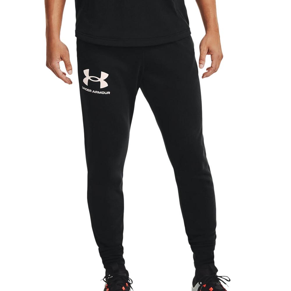 Pantalon Noir Homme Under Armour Rival Terry Jogger pas cher