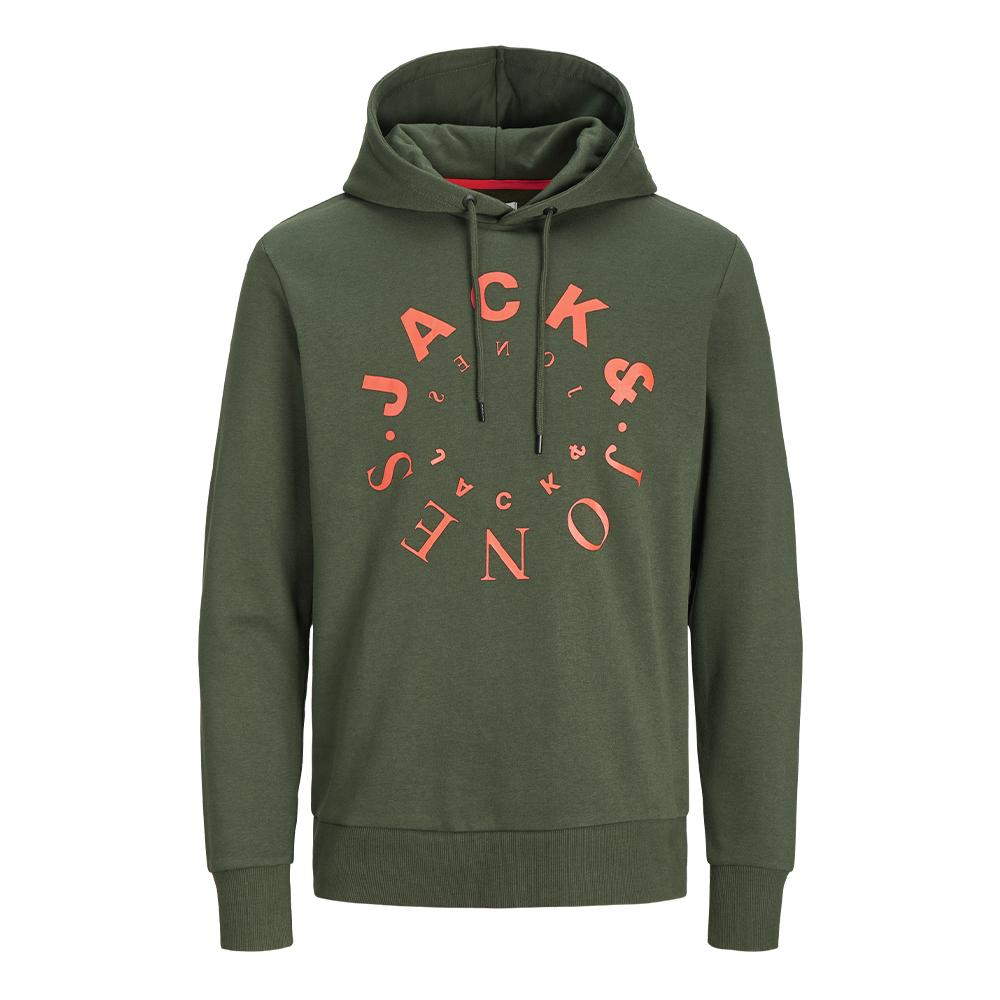 Sweat à Capuche Kaki Homme Jack & Jones Warrior pas cher