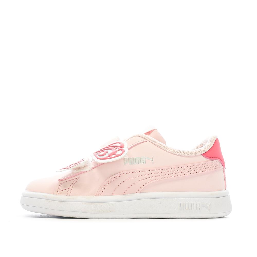 Baskets Rose Fille Puma Smash Butterfly 01 pas cher