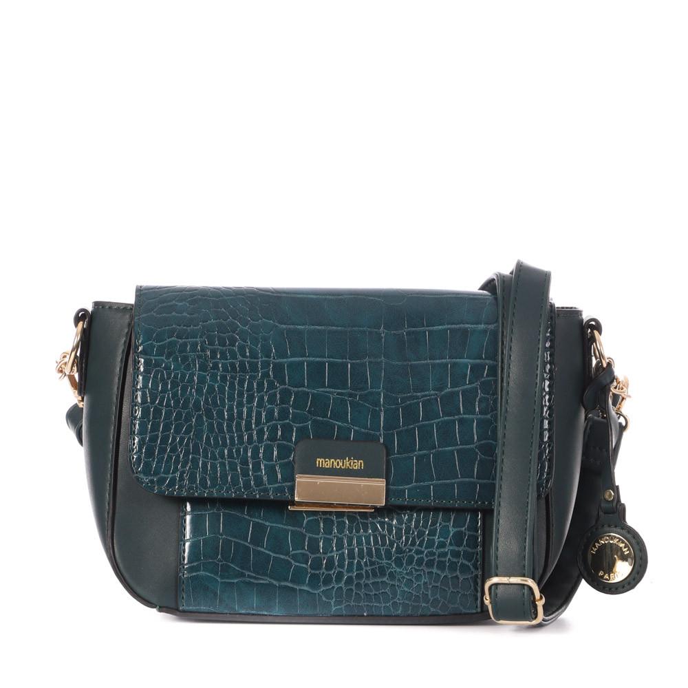 Sac Bandoulière Bleu Femme Manoukian Forest pas cher