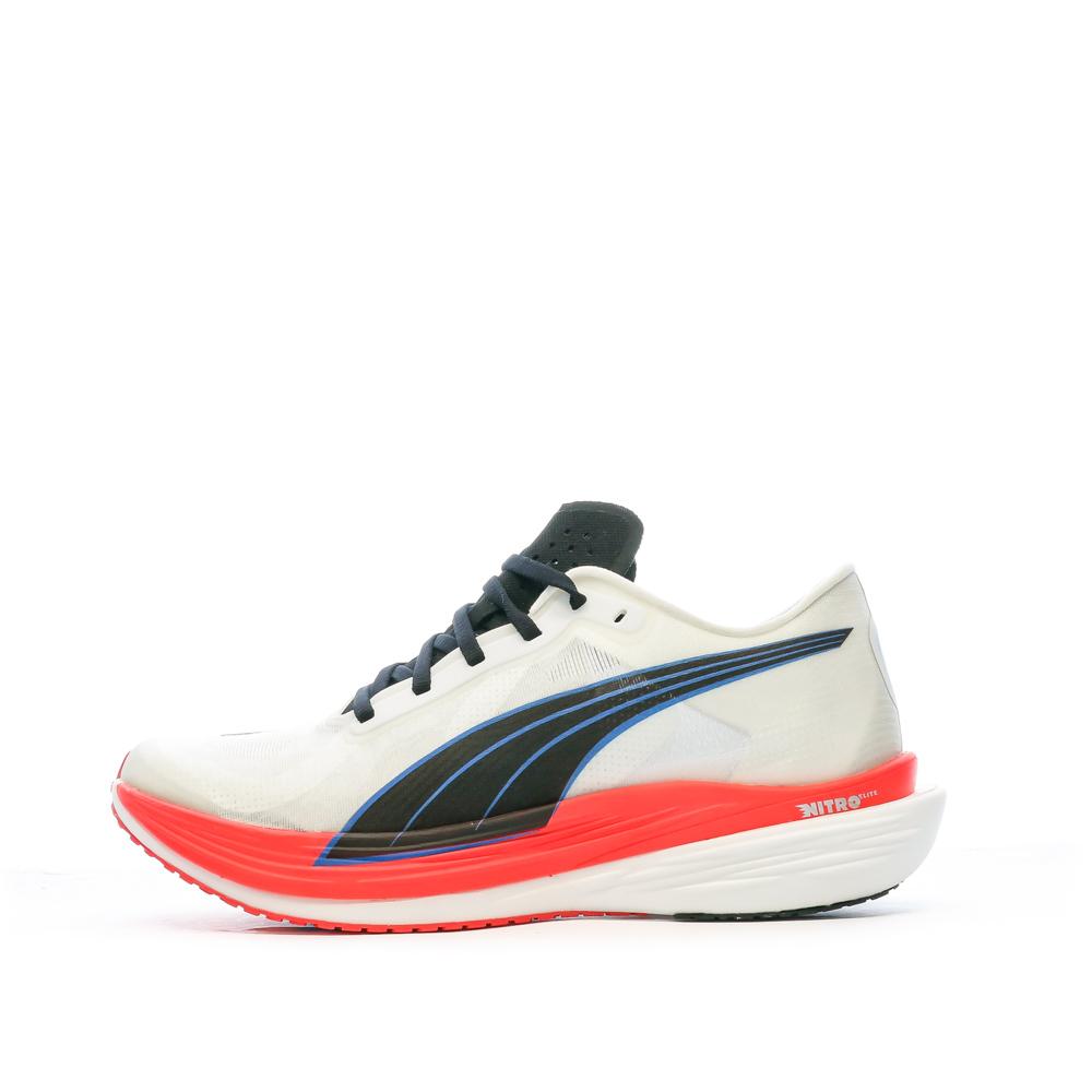 Chaussures de running Blanc/Noir Femme Puma Deviate Nitro pas cher